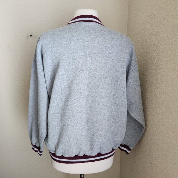 vtg HARVARD Sweatshirt Fleece Hoddie Knit Rib Waistband Cuff Neck bands Striped - Picture 10 of 13